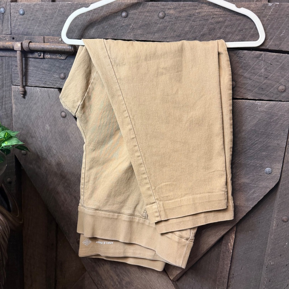 St. John's Bay Ankle Pant 22W Tan Khaki Chino Stretch Casual